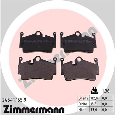 ZIMMERMANN 24541.155.9 Brake Pad Set, disc brake