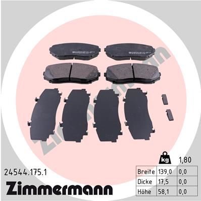 Brake Pad Set, disc brake ZIMMERMANN 24544.175.1