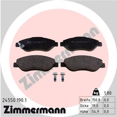 ZIMMERMANN 24550.190.1 Brake Pad Set, disc brake