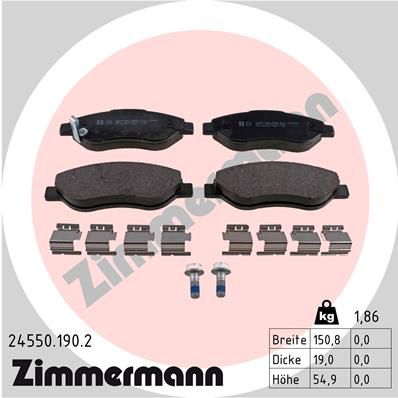 ZIMMERMANN 24550.190.2 Brake Pad Set, disc brake