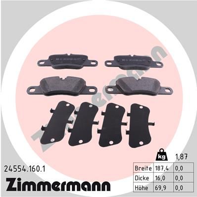 ZIMMERMANN 24554.160.1 Brake Pad Set, disc brake