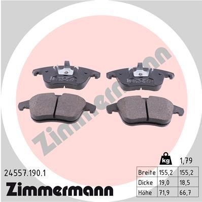 ZIMMERMANN 24557.190.1 Brake Pad Set, disc brake
