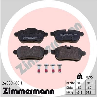 ZIMMERMANN 24559.180.1 Brake Pad Set, disc brake