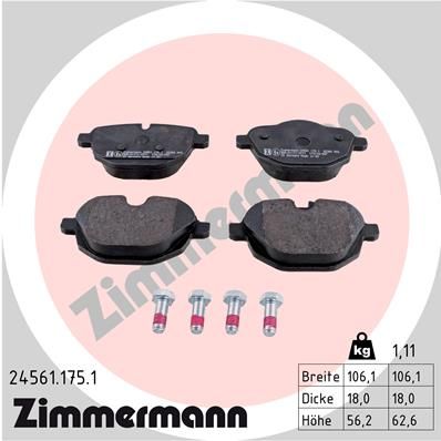 ZIMMERMANN 24561.175.1 Brake Pad Set, disc brake