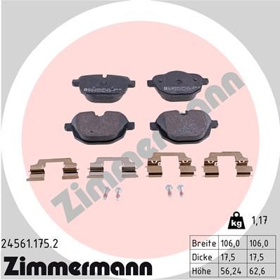 ZIMMERMANN 24561.175.2 Brake Pad Set, disc brake