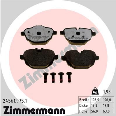 ZIMMERMANN 24561.975.1 Brake Pad Set, disc brake