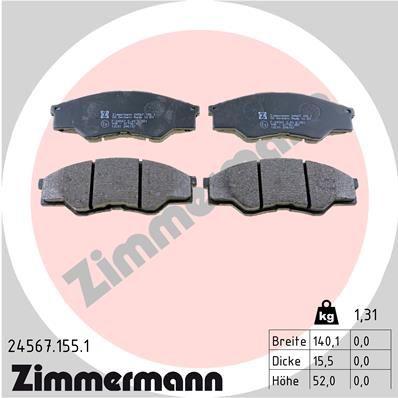 Brake Pad Set, disc brake ZIMMERMANN 24567.155.1