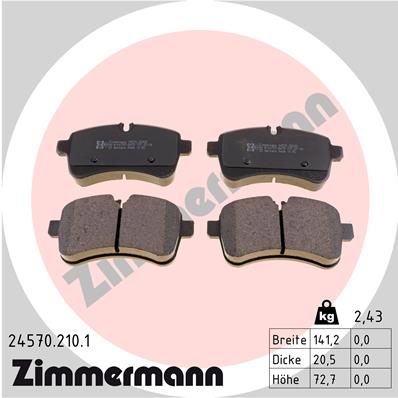 ZIMMERMANN 24570.210.1 Brake Pad Set, disc brake