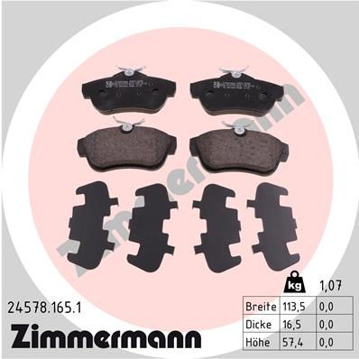 ZIMMERMANN 24578.165.1 Brake Pad Set, disc brake