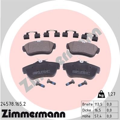 ZIMMERMANN 24578.165.2 Brake Pad Set, disc brake