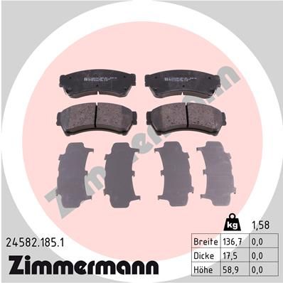 ZIMMERMANN 24582.185.1 Brake Pad Set, disc brake