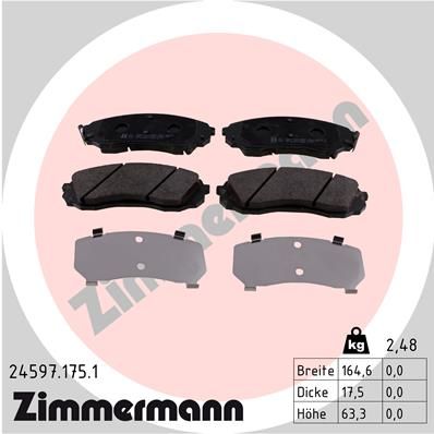 Brake Pad Set, disc brake ZIMMERMANN 24597.175.1
