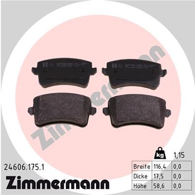 ZIMMERMANN 24606.175.1 Brake Pad Set, disc brake