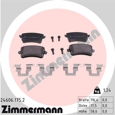 ZIMMERMANN 24606.175.2 Brake Pad Set, disc brake