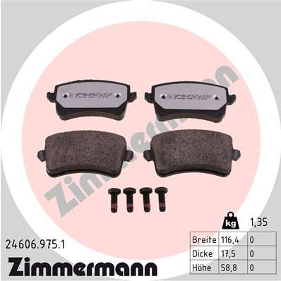 ZIMMERMANN 24606.975.1 Brake Pad Set, disc brake