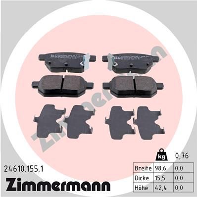 Brake Pad Set, disc brake ZIMMERMANN 24610.155.1