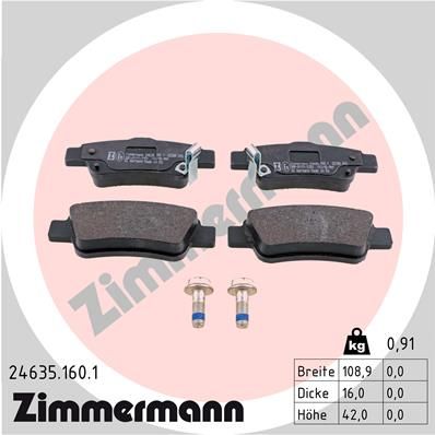 Brake Pad Set, disc brake ZIMMERMANN 24635.160.1