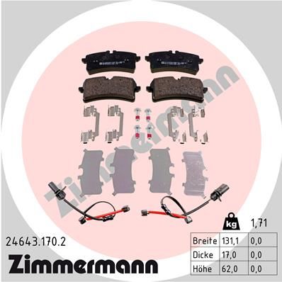 ZIMMERMANN 24643.170.2 Brake Pad Set, disc brake