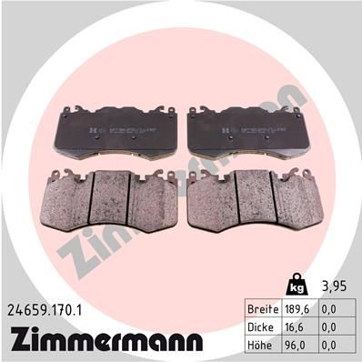 ZIMMERMANN 24659.170.1 Brake Pad Set, disc brake