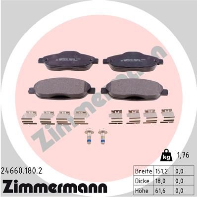 Brake Pad Set, disc brake ZIMMERMANN 24660.180.2