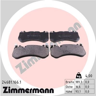 ZIMMERMANN 24681.166.1 Brake Pad Set, disc brake