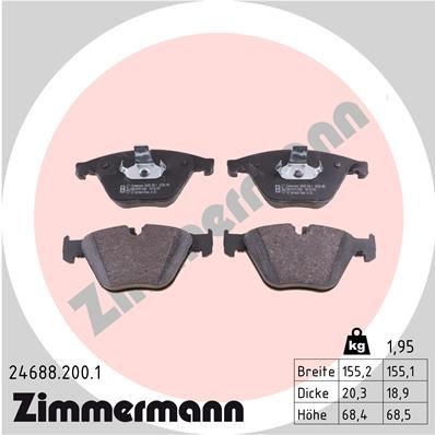 ZIMMERMANN 24688.200.1 Brake Pad Set, disc brake