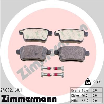 ZIMMERMANN 24692.160.1 Brake Pad Set, disc brake