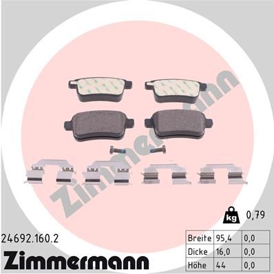 ZIMMERMANN 24692.160.2 Brake Pad Set, disc brake