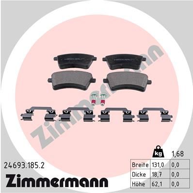 ZIMMERMANN 24693.185.2 Brake Pad Set, disc brake