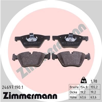 Brake Pad Set, disc brake ZIMMERMANN 24697.190.1