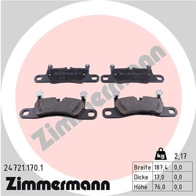 ZIMMERMANN 24721.170.1 Brake Pad Set, disc brake