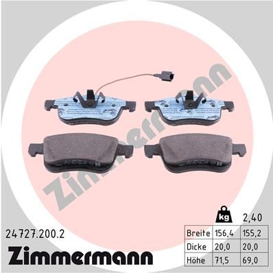 ZIMMERMANN 24727.200.2 Brake Pad Set, disc brake