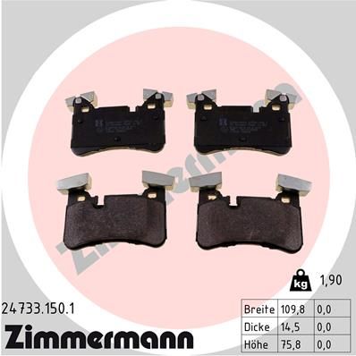 ZIMMERMANN 24733.150.1 Brake Pad Set, disc brake