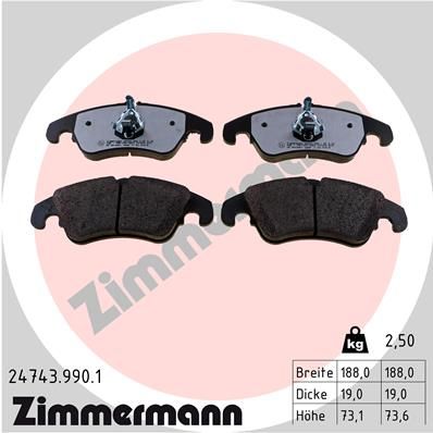 Brake Pad Set, disc brake ZIMMERMANN 24743.990.1