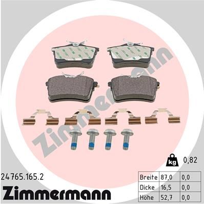 ZIMMERMANN 24765.165.2 Brake Pad Set, disc brake