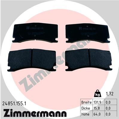 ZIMMERMANN 24851.155.1 Brake Pad Set, disc brake