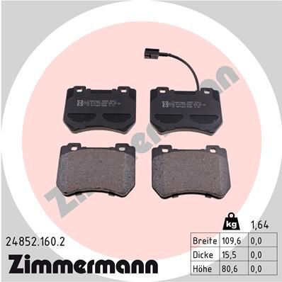 ZIMMERMANN 24852.160.2 Brake Pad Set, disc brake