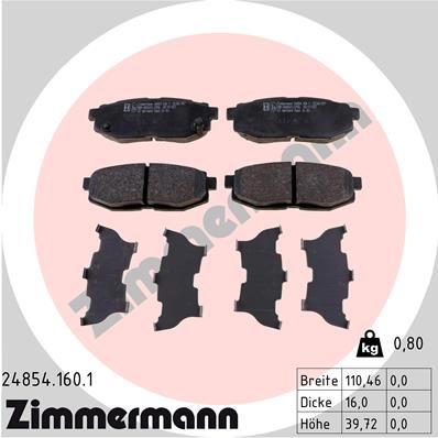 Brake Pad Set, disc brake ZIMMERMANN 24854.160.1