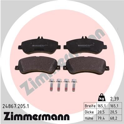 Brake Pad Set, disc brake ZIMMERMANN 24867.205.1