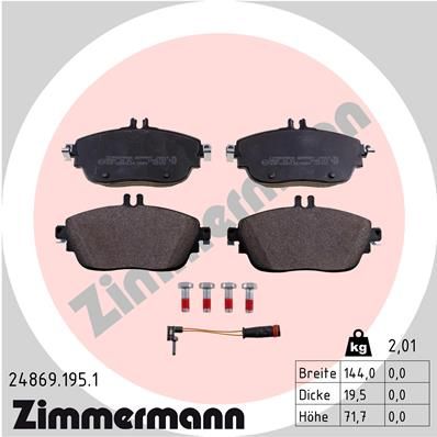 Brake Pad Set, disc brake ZIMMERMANN 24869.195.1