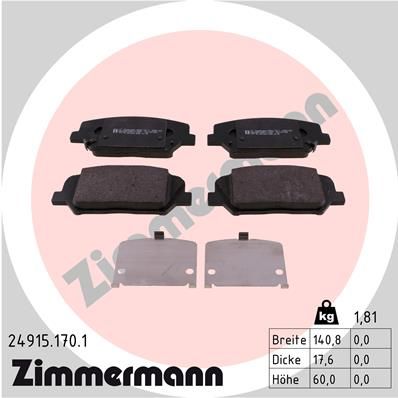 ZIMMERMANN 24915.170.1 Brake Pad Set, disc brake