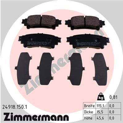 ZIMMERMANN 24918.150.1 Brake Pad Set, disc brake