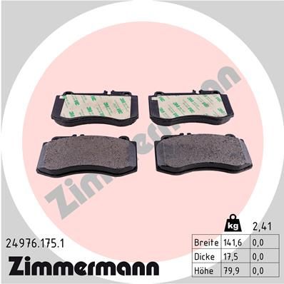 ZIMMERMANN 24976.175.1 Brake Pad Set, disc brake