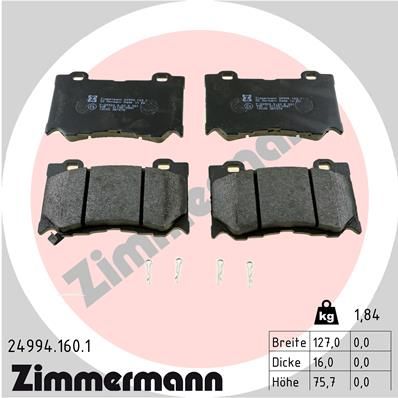 Brake Pad Set, disc brake ZIMMERMANN 24994.160.1