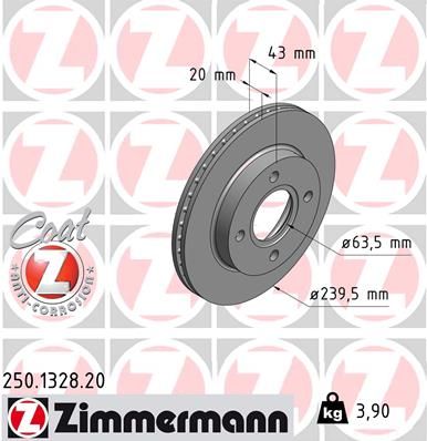 ZIMMERMANN 250.1328.20 Brake Disc