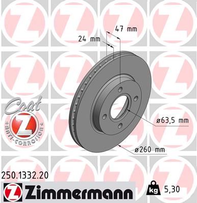 ZIMMERMANN 250.1332.20 Brake Disc