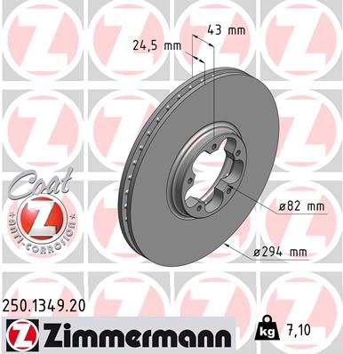 ZIMMERMANN 250.1349.20 Brake Disc