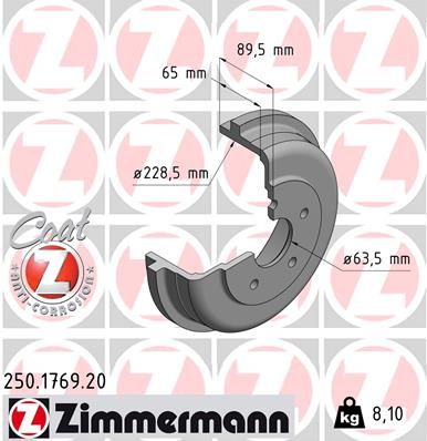 ZIMMERMANN 250.1769.20 Brake Drum
