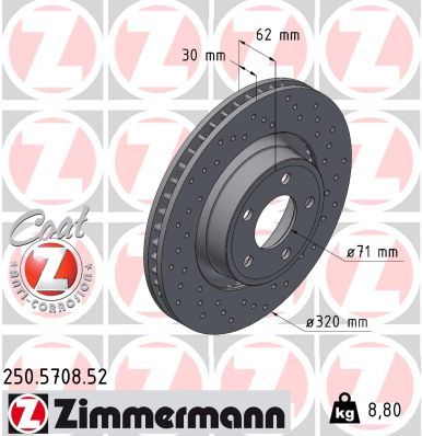 Brake Disc ZIMMERMANN 250.5708.52