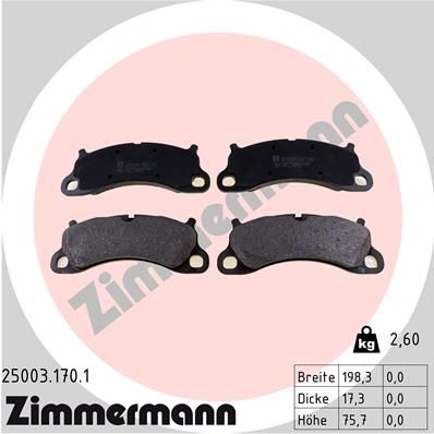 Brake Pad Set, disc brake ZIMMERMANN 25003.170.1